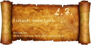 Lutsch Henriett névjegykártya